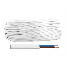 Elektros kabelis 2x1.5mm² OMYp daugiagyslis, plokščias, baltas (white)